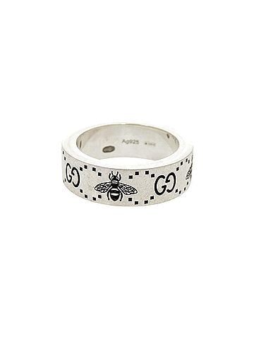 Gucci Gucci GG &amp; Bee Engraved Sterling Silver 925 #8 Ring 0362GUCCI (view 2)