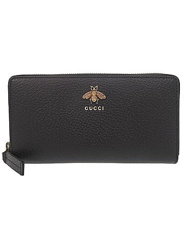 Gucci Gucci Animalier 523667 Leather Black Round Zip Long Wallet 0966GUCCI (view 1)