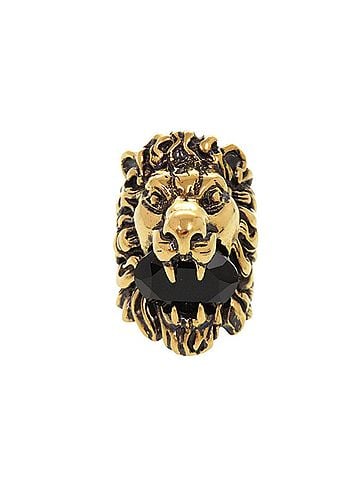 Gucci Gucci Lion Head Metal Stone Ring #10 (approx.) Gold 0362GUCCI (view 1)
