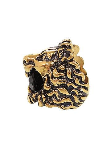 Gucci Gucci Lion Head Metal Stone Ring #10 (approx.) Gold 0362GUCCI (view 2)