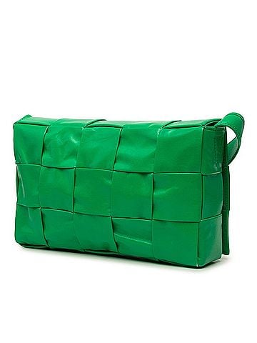 Bottega Veneta Bottega Veneta Maxi Intrecciato Cassette Crossbody Shoulder Bag, Green Leather, Women's BOTTEGAVENETA (view 2)