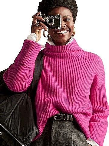 Banana Republic Funnel Neck Oversized Cashmere Pullover Sweater (view 1)