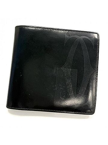 Cartier Cartier Leather Pasha de Bifold Wallet, Black, 2C Logo, Men's, CARTIER (view 1)