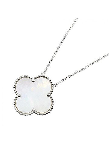 Van Cleef & Arpels Van Cleef &amp; Arpels Magic Alhambra Mother of Pearl Necklace, 18K White Gold (18KWG), Pearl, Women's, Silver/White Tones (view 1)