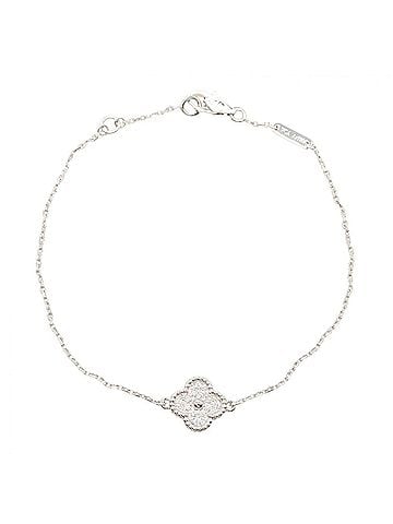 Van Cleef & Arpels Van Cleef &amp; Arpels Sweet Alhambra Diamond Bracelet, 18K White Gold (18KWG), Diamond, Women's, Silver/Clear Tone, VCARO85600 (view 1)