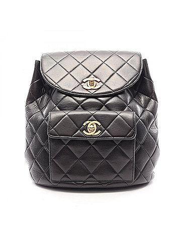 Chanel Chanel Matelassé Turnlock Chain Backpack/Handbag, Lambskin Leather, Women's, Black (view 1)