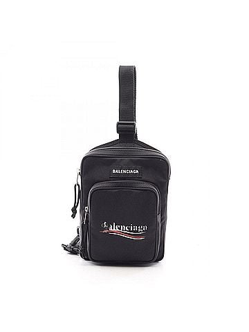 Balenciaga Balenciaga Explorer Waist Bag/Body Bag/Handbag, Canvas, Men's, Black, White, Red, 620260 (view 1)