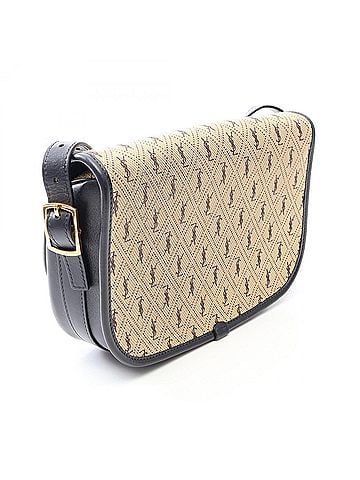 Saint Laurent Yves Saint Laurent Saint Laurent Paris Satchel Monogram All-Over Medium Shoulder Bag Handbag Canvas Leather Women's Beige/Navy 585006 (view 2)