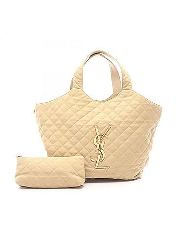 Saint Laurent Yves Saint Laurent Saint Laurent Paris Icare Maxi Tote Bag Handbag Leather Women's Beige 698651 (view 1)