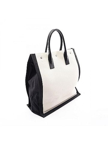 Yves Saint Laurent Yves Saint Laurent Saint Laurent Paris RIVE GAUCHE Tote Bag/Handbag, Canvas and Leather, Women's, Ivory/Black, 632539 (view 2)