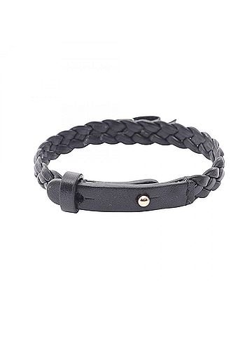Salvatore Ferragamo Salvatore Ferragamo Vara Ribbon Bracelet, Leather Accessory, Women's, Black/Gold Tone (view 2)
