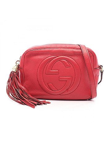Gucci Gucci Soho Disco Bag, Interlocking G, Shoulder Bag/Handbag, Leather, Women's, Red, 308364 (view 1)