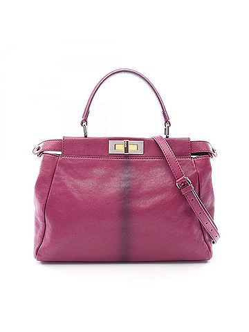 Fendi Fendi Peekaboo Regular 2-Way Handbag, Leather, Women's, Purple (view 1)