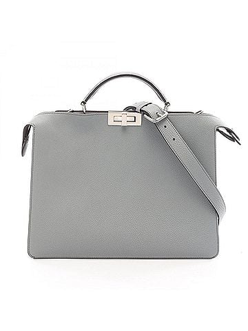 Fendi Fendi Peekaboo I.U Medium 2-Way Handbag, Leather, Men's, Gray (7VA529) (view 1)