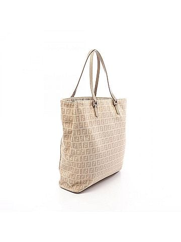 Fendi Fendi Zucchino Tote Bag Handbag Canvas Leather Women's Beige 8BH067 (view 2)