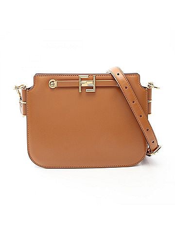 Fendi Fendi Touch Small Shoulder Bag Handbag Leather Women's Brown 8BT349 (view 1)