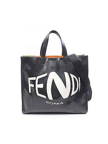 Fendi Fendi 2-Way Tote Bag/Handbag, Coated Canvas and Leather, Women's, Black/White, 7VA390 (view 1)