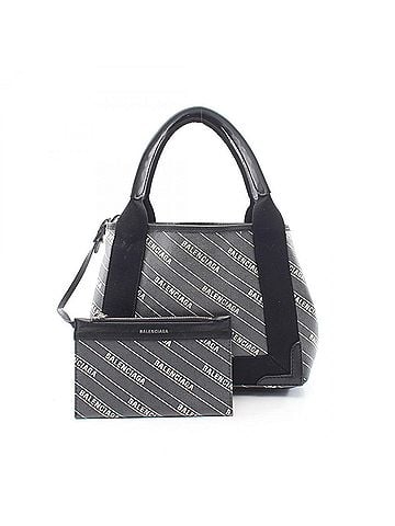 Balenciaga Balenciaga Navy Cabas XS Handbag, Coated Canvas Leather, Women's, Black, 390346 (view 1)