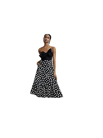 Hutch Bow Tie Polka Dot Midi Dress Cocktail Dress (view 1)