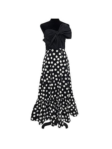 Hutch Bow Tie Polka Dot Midi Dress Cocktail Dress (view 2)