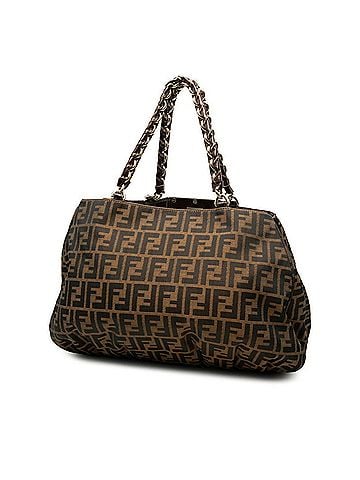 Fendi Fendi Zucca Chain Tote Bag Shoulder 8BR616 Brown Canvas Leather Women's FENDI (view 2)