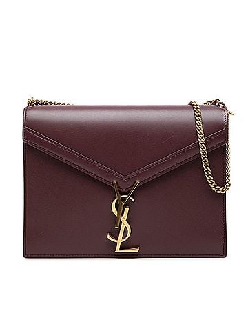 Saint Laurent Saint Laurent Cassandra YSL Logo Chain Shoulder Bag 532750 Bordeaux Leather Women's SAINT LAURENT (view 1)