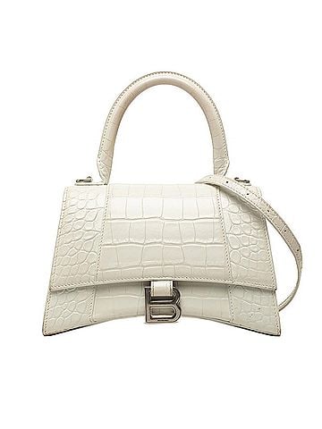 Balenciaga Balenciaga Hourglass Small Handbag Shoulder Bag 2-Way Embossed Leather 593546 White Women's BALENCIAGA (view 1)