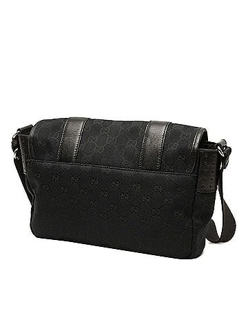 Gucci Gucci GG Canvas Crossbody Shoulder Bag 145858 Black Leather Women's GUCCI (view 2)