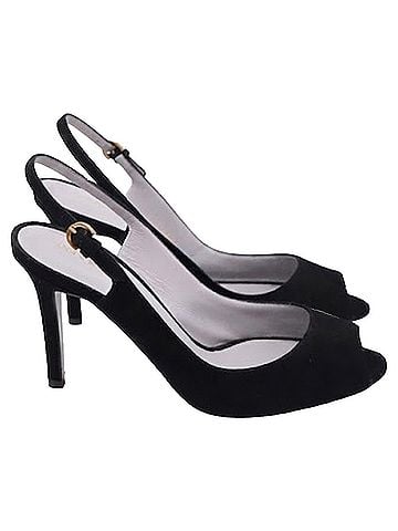 Sergio Rossi Sergio Rossi Slingback Sandals Heels in Black Suede (view 1)