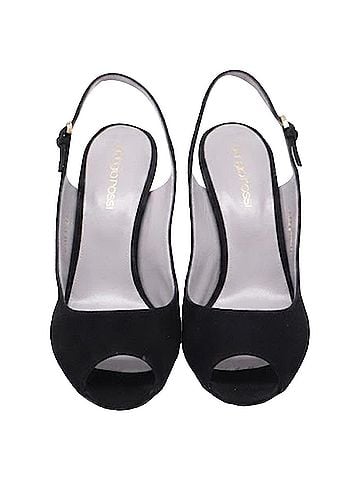 Sergio Rossi Sergio Rossi Slingback Sandals Heels in Black Suede (view 2)