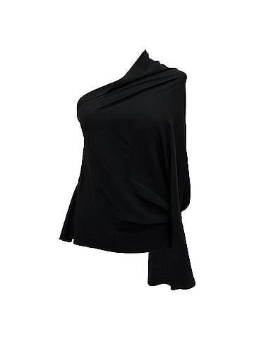 Rick Owens Rick Owens One-Shoulder Blouse in Black Acetate (view 1)