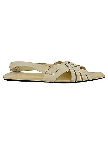 The Row The Row Meera Leather Sandals in Cream Leather (view 1)