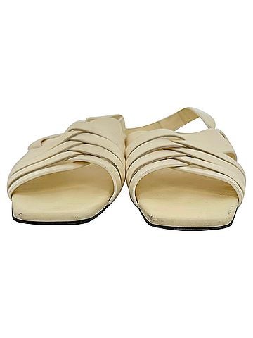 The Row The Row Meera Leather Sandals in Cream Leather (view 2)
