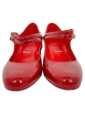 Christian Louboutin Christian Louboutin Miss Jane 55 Mary Jane Pumps in Red Patent Leather (view 2)