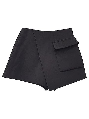 Self-Portrait Self-Portrait Crepe Mini Skort in Black Polyester (view 1)
