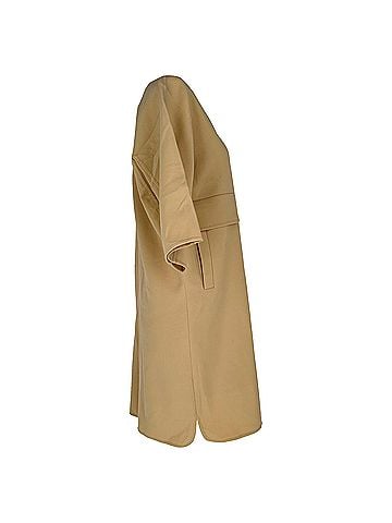 Max Mara Max Mara Chieti Crêpe Mini Dress in Tan Wool (view 2)