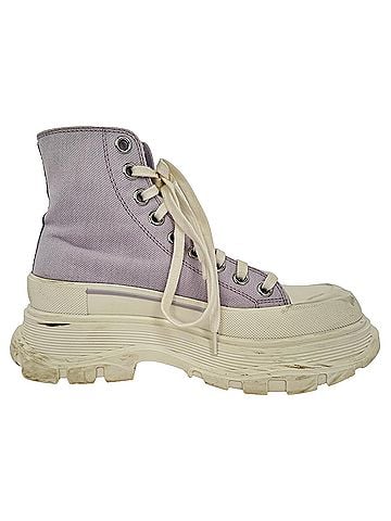 Alexander McQueen Alexander Mcqueen Tread Slick High-Top Sneakers in Purple Cotton (view 1)