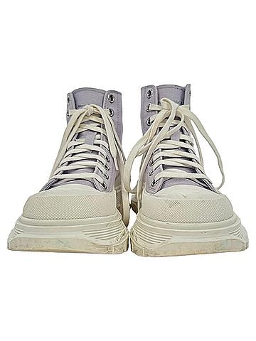 Alexander McQueen Alexander Mcqueen Tread Slick High-Top Sneakers in Purple Cotton (view 2)