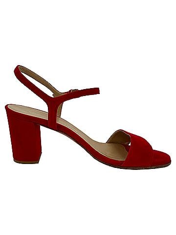 Stuart Weitzman Stuart Weitzman Ankle Strap Sandal Heels in Red Suede (view 1)