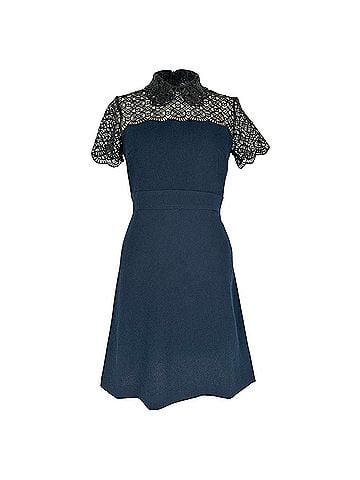 Sandro Sandro Iberia ace Accent Mini Dress in Navy Blue Polyester (view 1)