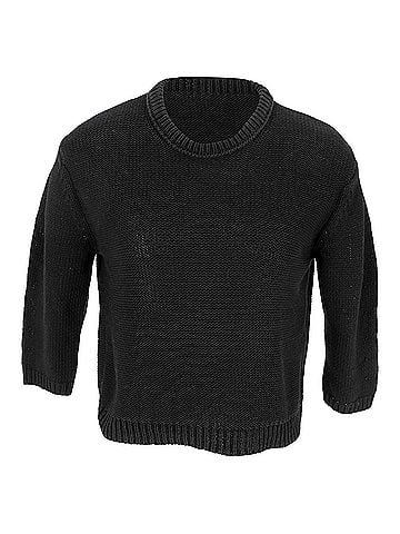 Acne Acne Studios Crew Neck Sweater in Black Cotton (view 1)