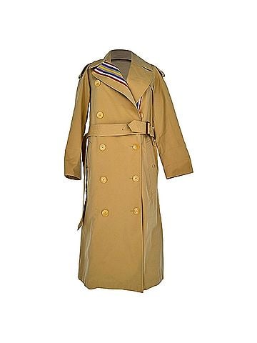 Burberry Burberry Bradfield Double-Breasted Trench Coat in Beige Cotton (view 1)