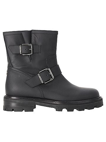 Jimmy Choo Jimmy Choo Youth II Buckled Ankle Boots in Black Calf Leather (view 1)