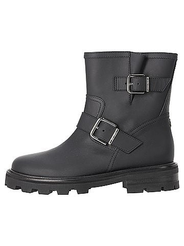 Jimmy Choo Jimmy Choo Youth II Buckled Ankle Boots in Black Calf Leather (view 2)