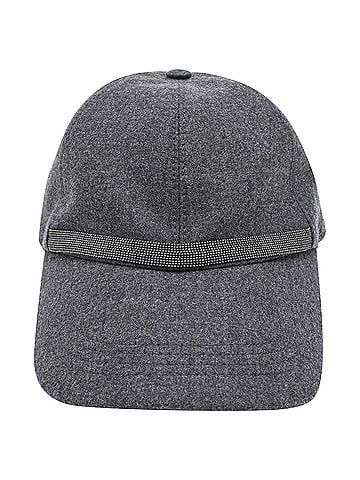 Brunello Cucinelli Brunello Cucinelli Flannel Baseball Cap in Grey Wool (view 1)