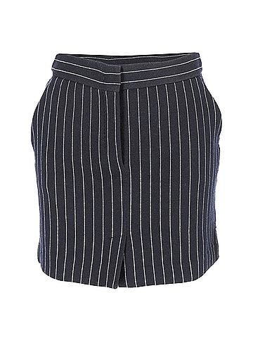 Max Mara Max Mara Kirsch Pinstripe Mini Skirt in Navy Blue Cotton (view 1)