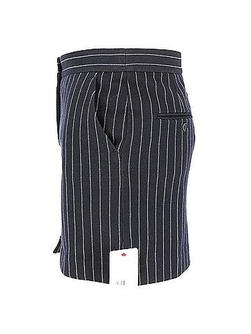 Max Mara Max Mara Kirsch Pinstripe Mini Skirt in Navy Blue Cotton (view 2)