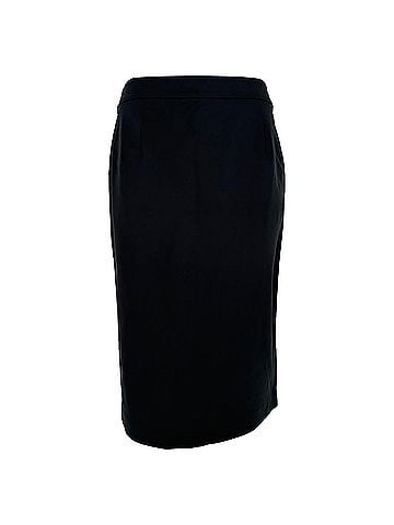 Giorgio Armani Emporio Armani Pencil Midi Skirt in Black Viscose (view 1)