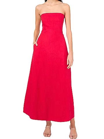 1.State Linen Blend strapless Maxi Casual Dress (view 1)