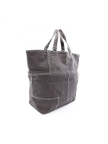 Bottega Veneta Bottega Veneta tote bag/handbag, canvas, men's/women's, gray. (view 2)